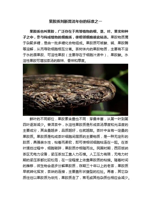 果胶质判断普洱年份的标准之一