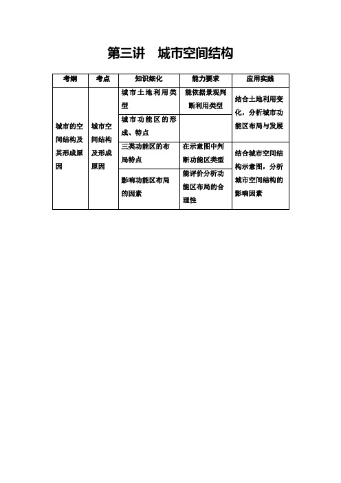 2021版鲁教版高考地理大一轮复习讲义：第2部分 第6单元 第3讲 城市空间结构 Word版含答案