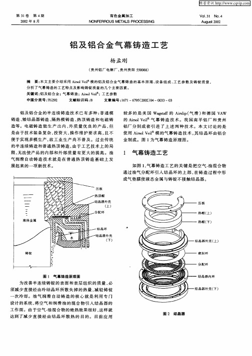 铝及铝合金气幕铸造工艺