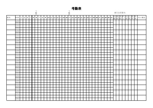 员工考勤表(通用版)