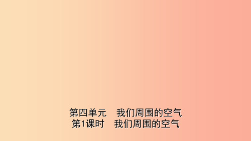 山东省2019年中考化学一轮复习第四单元我们周围的空气第1课时我们周围的空气课件PPT