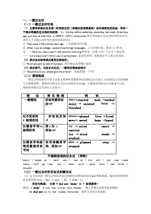 (完整版)英语一般过去时和过去进行时