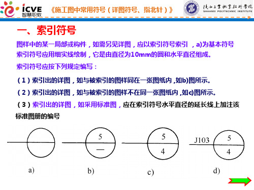 施工图中常用符号(符号详图、指北针).