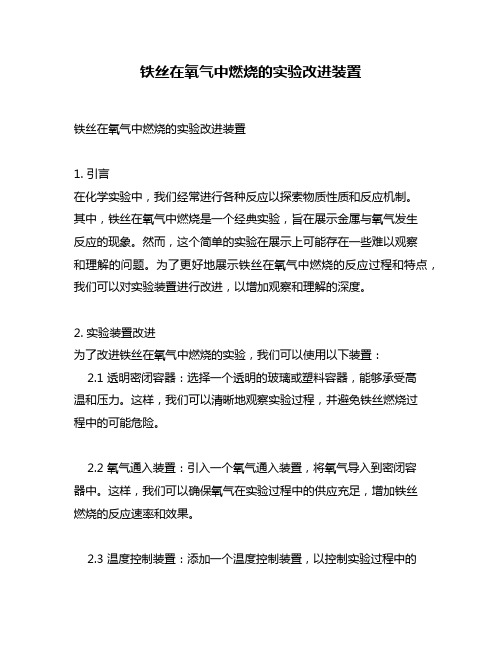 铁丝在氧气中燃烧的实验改进装置