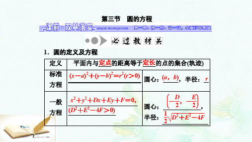 高三数学一轮总复习第九章平面解析几何第三节圆的方程课件理ppt版本