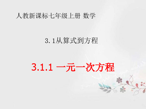 人教版七年级数学上3.1.1一元一次方程教学课件共16张PPT