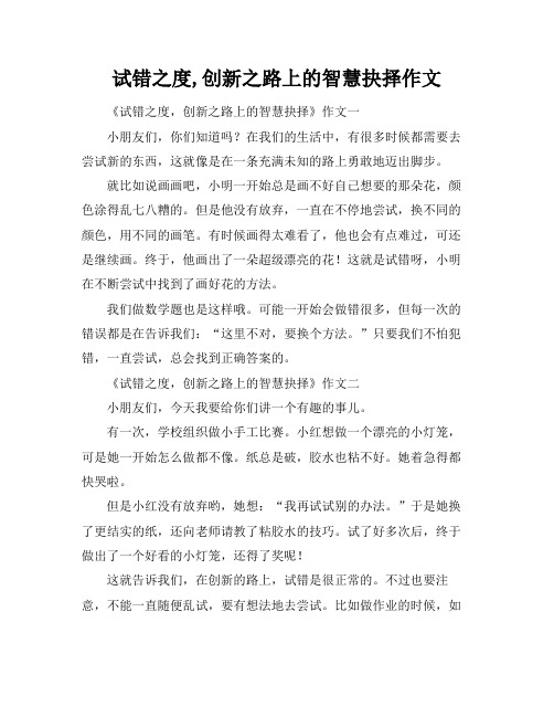 试错之度,创新之路上的智慧抉择作文