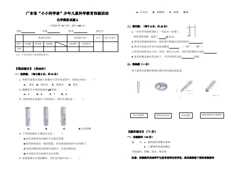 小小科学家《化学》模拟试卷A(附答案)