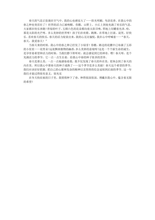 春天的种子二年级作文