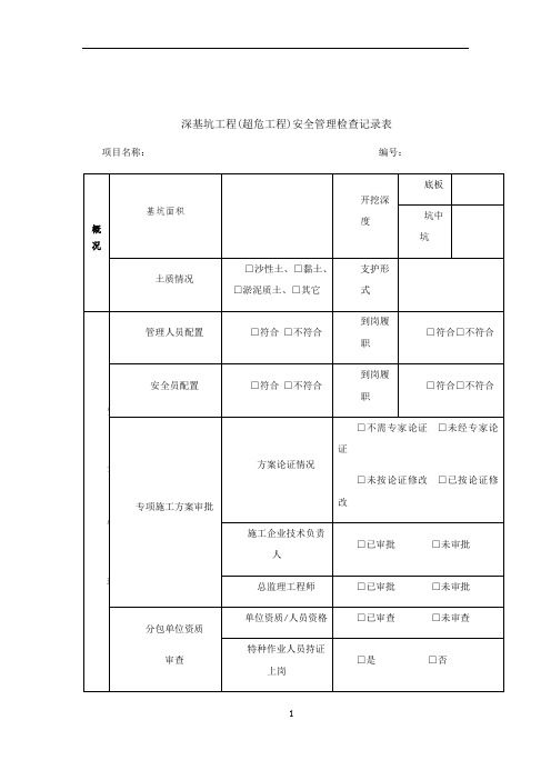 深基坑工程监理检查及巡视表