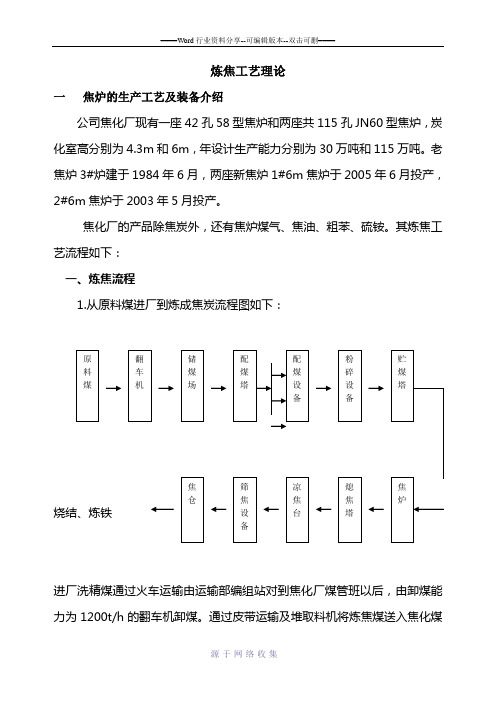 焦化厂炼焦工艺流程理论