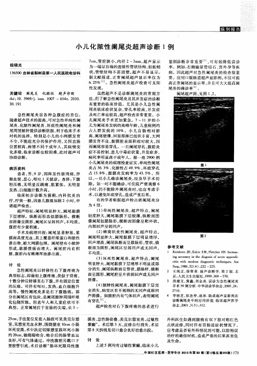 小儿化脓性阑尾炎超声诊断1例