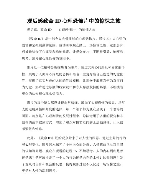 观后感致命ID心理恐怖片中的惊悚之旅