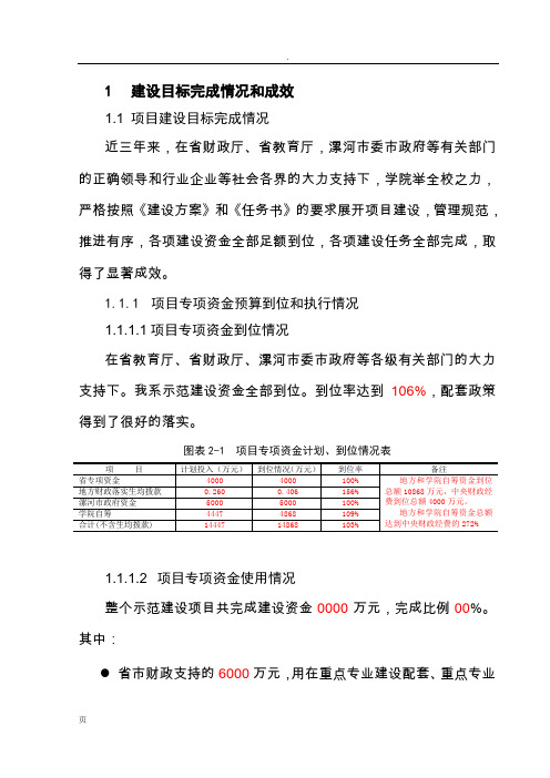 机电一体化--项目建设完成情况和成效