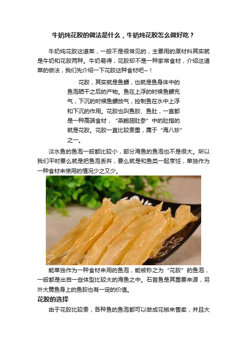 牛奶炖花胶的做法是什么，牛奶炖花胶怎么做好吃？