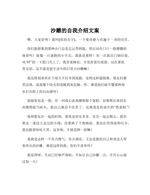 沙雕的自我介绍文案