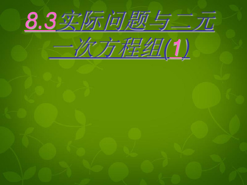 人教初中数学七下 8.3 实际问题与二元一次方程组课件5 【经典初中数学课件】