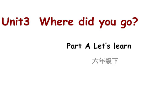 pep人教版六年级英语下册Unit3《 where did you go》   Part A Let’s learn课件