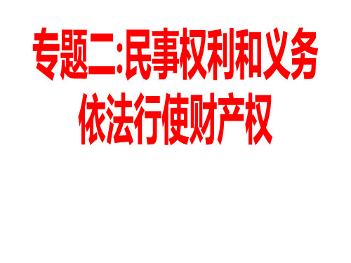 高中政治人教版选修五生活中的法律常识专题2.3依法行使财产权课件(共31张PPT)