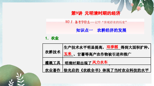 2019-2020年新人教版通史版高三历史一轮复习第一编中国古代史第一板块第四单元中华文明的转型_元明清1840年