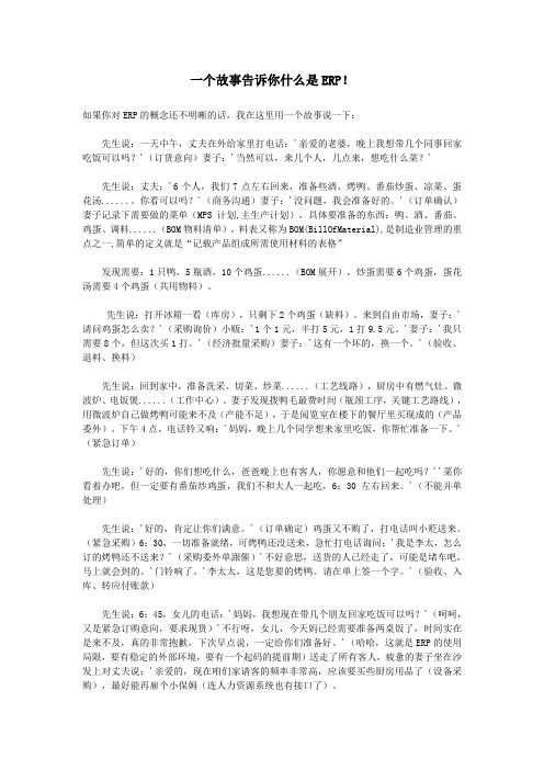 一个故事告诉你什么是ERP!