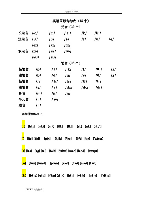 英语国际音标表(2018年最新版)