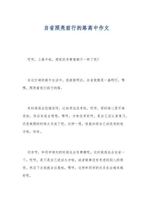 自省照亮前行的路高中作文