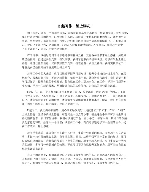 E起习作  锦上添花