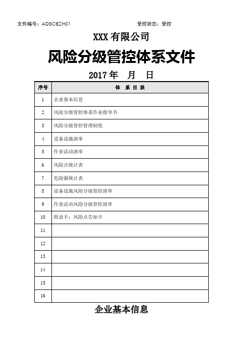 风险分级管控体系文件全套