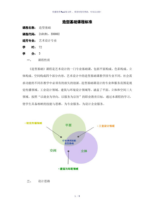 造型基础课程标准