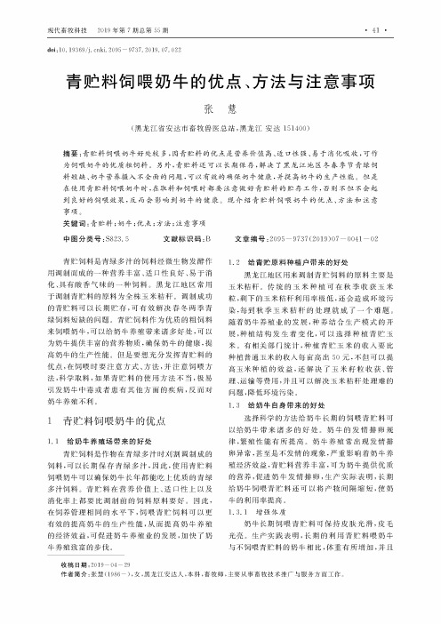 青贮料饲喂奶牛的优点、方法与注意事项