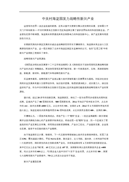 中关村海淀园发力战略性新兴产业