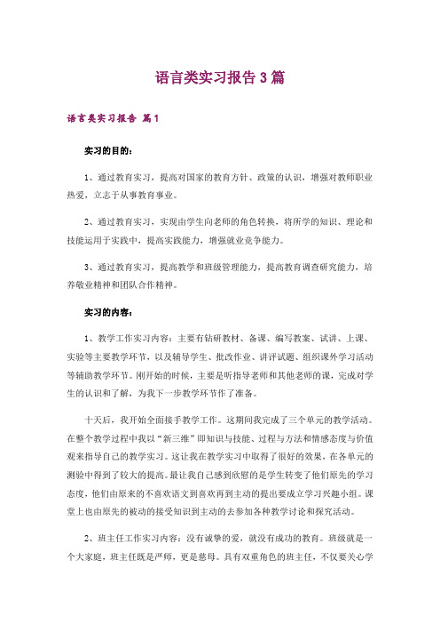 语言类实习报告3篇