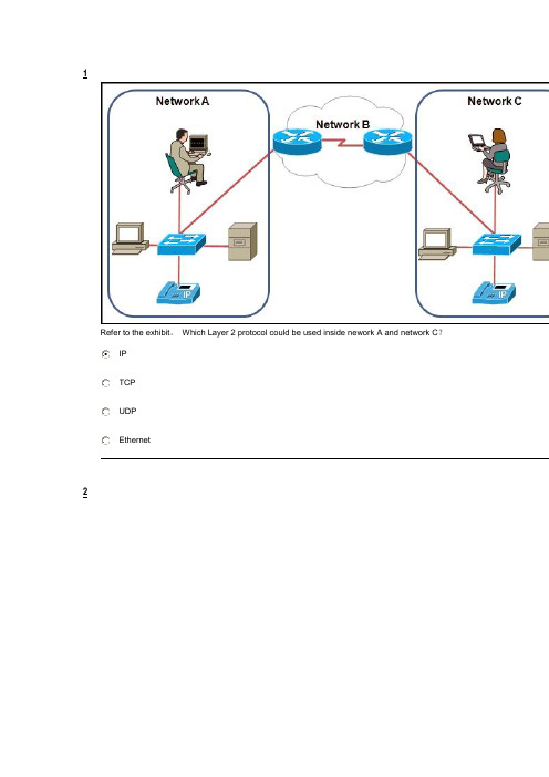 思科第一学期期末考试最新考题CCNA1