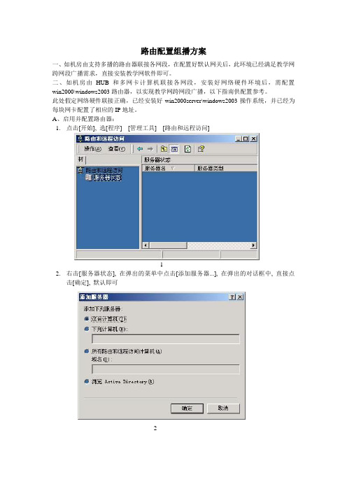 路由配置组播方案