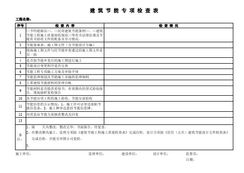 建筑节能专项检查表