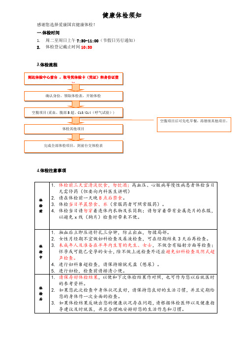 爱康国宾科文店体检须知