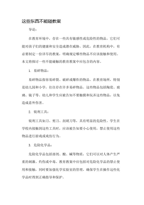 这些东西不能碰教案市公开课一等奖教案省赛课金奖教案