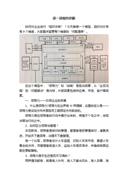 谈一谈组织诊断