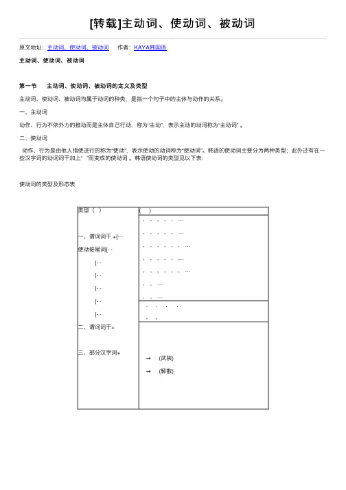 [转载]主动词、使动词、被动词