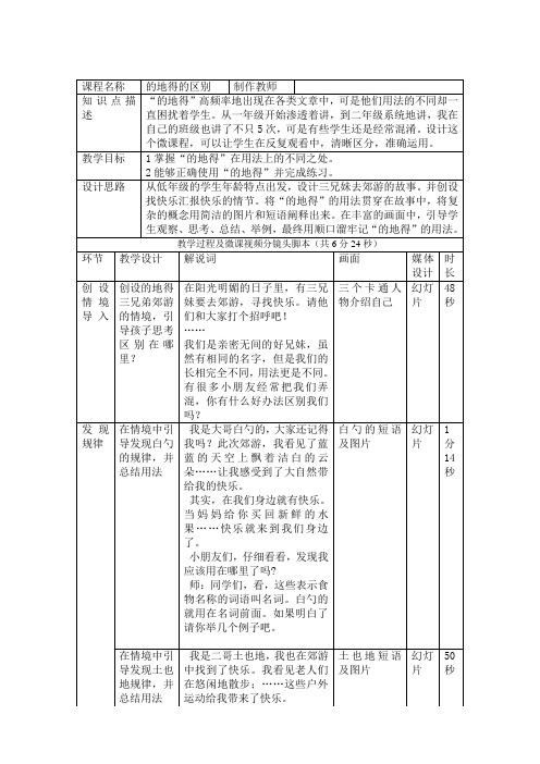 的地得微课设计