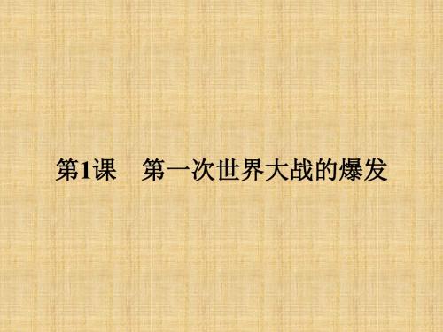 高中历史人教版选修三1.1第一次世界大战的爆发名师公开课国家级获奖课件(15张)