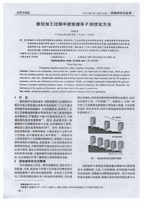 数控加工过程中进给速率F的优化方法