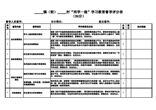 (村级)学习教育赋分表