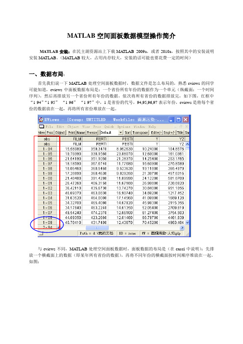 MATLAB空间面板数据模型操作简介