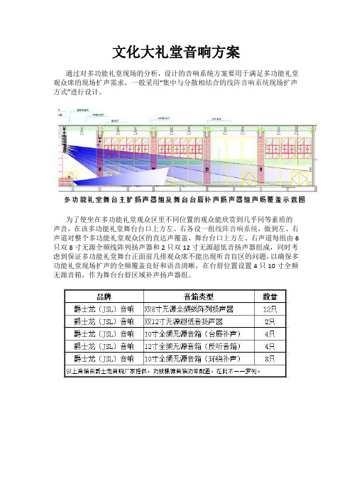 文化大礼堂音响方案