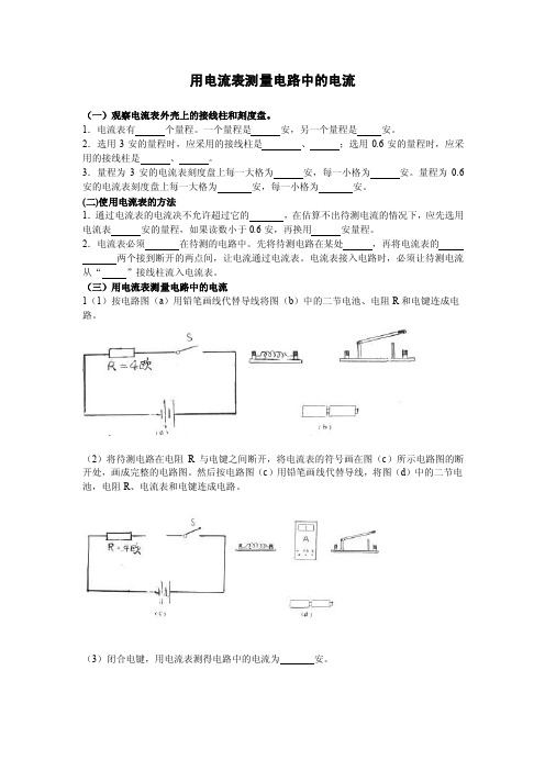 用电流表测量电路中的电流