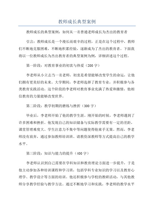 教师成长典型案例