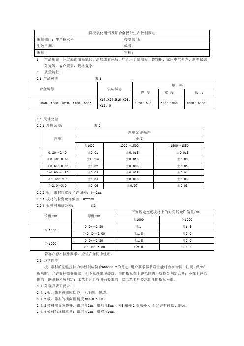 阳极氧化用铝及铝合金板带生产控制要点