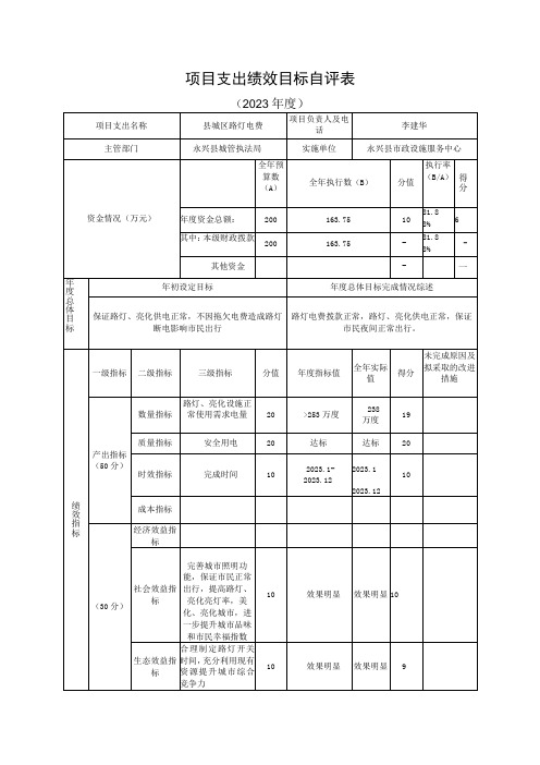 项目支出绩效目标自评021年度